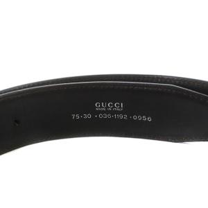 GUCCI ベルト インターロッキングG レザー 75/30 黒 ブラック OH