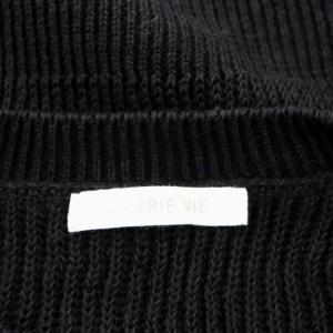 GALERIE VIE 22SS リネン キーネックプルオーバー ニットベスト ノースリーブ S 黒 ブラック