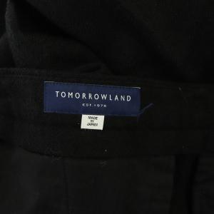 TOMORROWLAND リングツイード プリーツパンツ スラックス テーパード 52 黒 ブラック