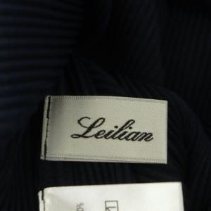 Leilian 近年モデル フレンチスリーブプルオーバー カットソー 半袖 プリーツ 大きいサイズ 13+ 紺 ネイビー