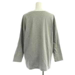 Leilian 近年モデル プリントクルーネックロングTシャツ ロンT カットソー 長袖 大きいサイズ コットン 13+ グレー 黒 赤