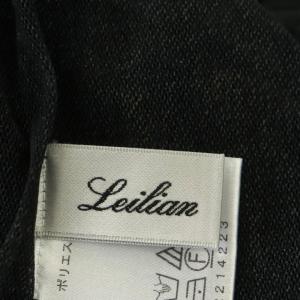 Leilian  近年モデル シアーペイズリープリントハイネックカットソー 七分袖 大きいサイズ 13+ 黒 マルチカラー ブラック