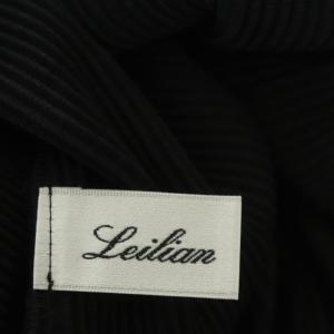 Leilian 近年モデル マジョリカプリーツカーディガン 長袖 薄手 大きいサイズ 13+ 黒 ブラック