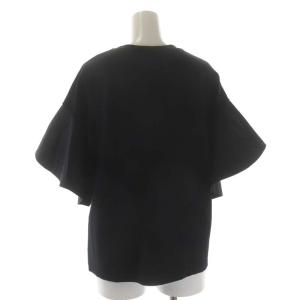 ADORE 23SS クリアポンチカットソー 五分袖 フレアスリーブ プルオーバー 38 黒 ブラック