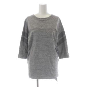 バックVネックフットボールショートスリーブTシャツ カットソー 五分袖 バックテール ミックスグレー