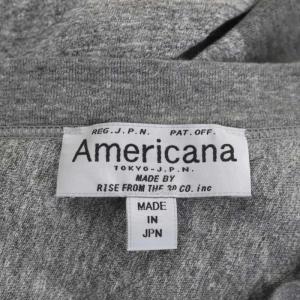 AMERICANA バックVネックフットボールショートスリーブTシャツ カットソー 五分袖 バックテール ミックスグレー