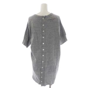 AMERICANA バックボタン ラウンドヘムショートスリーブTシャツ カットソー 半袖 グレー