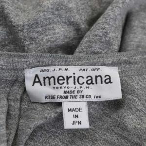 AMERICANA バックボタン ラウンドヘムショートスリーブTシャツ カットソー 半袖 グレー