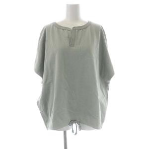 AMERICANA ワンポイントドルマンスリーブカットソー 半袖 ドロスト スモークグリーン