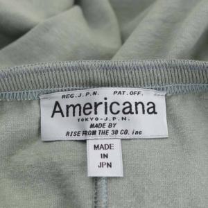 AMERICANA ワンポイントドルマンスリーブカットソー 半袖 ドロスト スモークグリーン
