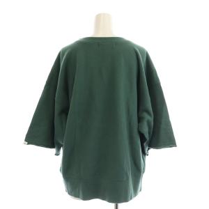 AMERICANA カットオフリバースウィーブスウェット カットソー カレッジプリント クルーネック プルオーバー 五分袖 緑 グリーン