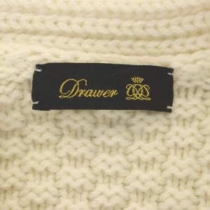 Drawer 23FW FALL1 ケーブルミンクパッチカーディガン カシミヤ混 オフホワイト
