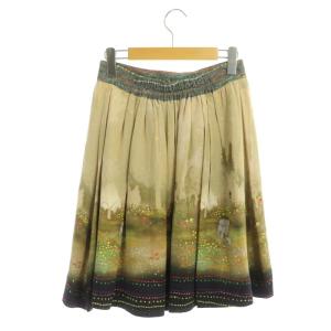 franche lippée フレアスカート 膝丈 アニマルプリント 総柄 M マルチカラー