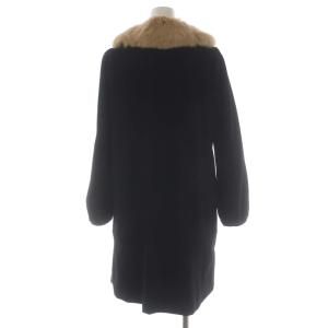 franche lippée ステンカラーコート ロング ウール ラビットファー M 黒 ブラック