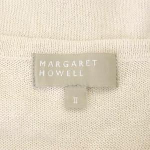MARGARET HOWELL コットンリネンカーディガン 七分袖 クロップド丈 2 生成り エクリュ