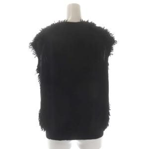 Drawer カシミヤ混フリンジニットベスト プルオーバー 2 黒 ブラック