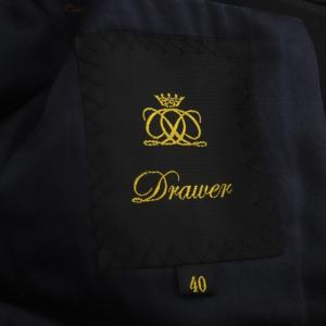 Drawer ウール シングル 1B センターベント テーラードジャケット 40 黒 ブラック