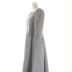 CELFORD 22AW トリプルクロスワンピース ロング ミモレ 七分袖 スクエアネック 千鳥柄 36 白 黒 ホワイト ブラック