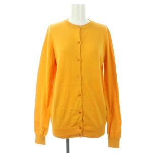 シルクコットンカーディガン ニット 長袖 クルーネック 38 オレンジ