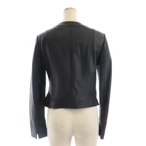 ANAYI ラムレザージャケット ブルゾン ノーカラー 羊革 38 L 黒 ブラック