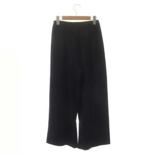 ENFOLD 21AW ストレッチサキソニー リラックスワイドゴムTROUERS パンツ ワイド イージー 34 紺 ネイビー