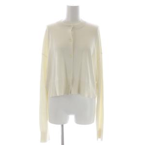 23SS CROPPED CARDIGAN  カーディガン 長袖 クロップド丈 ニット シルク 38 オフホワイト