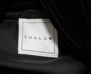 LUDLOW Shirring handle bag (velvet) M ベルベット ハンドバッグ ブラック