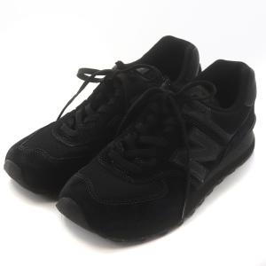New Balance ML574EVE スニーカー スエード レザー ロゴ US8 トリプルブラック
