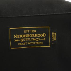 NEIGHBORHOOD SUNOCO/EC-JKT チェーンステッチ ジャケット ステンカラー ブルゾン ジップアップ L 黒 白 ブラック ホワイト