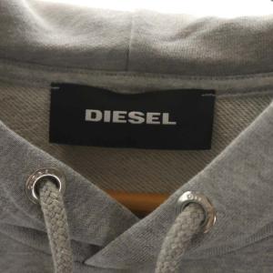 DIESEL S-GIRK-HOOD-CUTYプルオーバーパーカー 長袖 プリント L 杢グレー