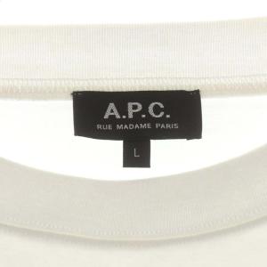 A.P.C. ロゴ刺繍Tシャツ 半袖 カットソー L 白 モカ ホワイト