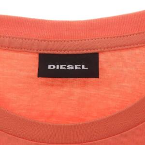 DIESEL T-DIEGOSプリントTシャツ カットソー 半袖 M オレンジピンク 白 黒