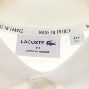 LACOSTE グラデーション鹿の子ポロシャツ カットソー 半袖 ロゴワッペン USL 白 ホワイト 黄色 イエロー