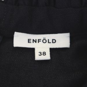 ENFOLD 22SS リネンライク 立体スリーブDRESS 38 ダークネイビー