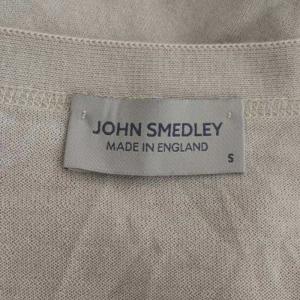 JOHN SMEDLEY コットン Vネック カーディガン 長袖 ニット S グレージュ