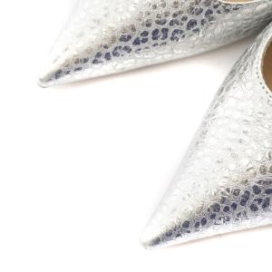 Sergio Rossi パンプス クロコ 型押し レザー ポインテッドトゥ 35 22.0cm 22.5cm シルバー