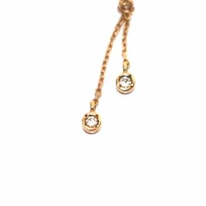 VENDOME AOYAMA ピアス K18 ストーン チェーン イエローゴールド