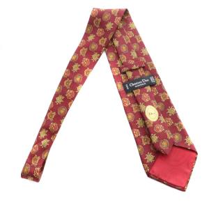 Christian Dior ネクタイ レギュラータイ シルク 総柄 赤 レッド