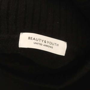 BEAUTY&YOUTH UNITED ARROWS 22AW キャメルミックス タートルネックワンピース ニット ロング 長袖 黒 ブラック