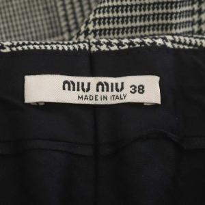 miumiu テーパードパンツ 千鳥格子 38 グレー
