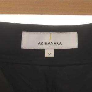 AKIRANAKA Laurie Flare PT BK パンツ フレア ワイド センタープレス タック サテン ジッパーフライ 2 黒 ブラック