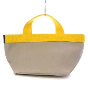 Hervé Chapelier 701GP リュクス舟型トートS ハンドバッグ コーテッドキャンバス ベージュ イエロー