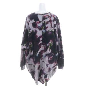 DIESEL Vネック タイダイ スウェット チュニック 長袖 ドルマンデザイン M グレー 紫 マルチカラー