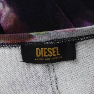 DIESEL Vネック タイダイ スウェット チュニック 長袖 ドルマンデザイン M グレー 紫 マルチカラー