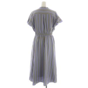 ANAYI 22SS ドビーストライプラッフルワンピース 38 ラベンダー