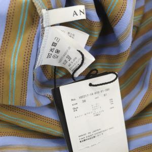 ANAYI 22SS ドビーストライプラッフルワンピース 38 ラベンダー