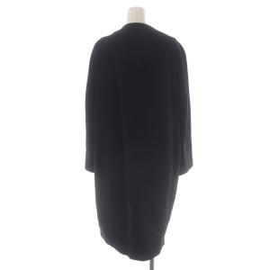 ANAYI ラムウールダブルビーバー コート  ノーカラーコート アウター ロング 38 黒 ブラック