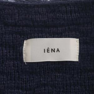 IENA 23SS ツイードニットジャケット ノーカラージャケット 金ボタン 紺 ネイビー