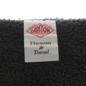 DANTON ハイパイル ジップアップ フリースジャケット フード ロゴワッペン 38 チャコールグレー