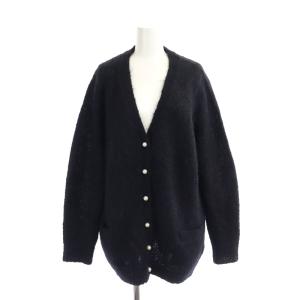 22AW LOOSE BIG V CD MOHAIR パールボタン カーディガン アルパカ混